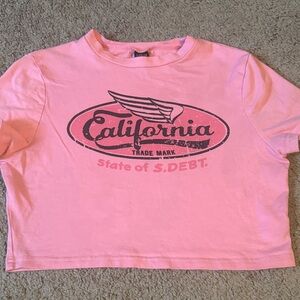 SHEIN Pink California Graphic Tee